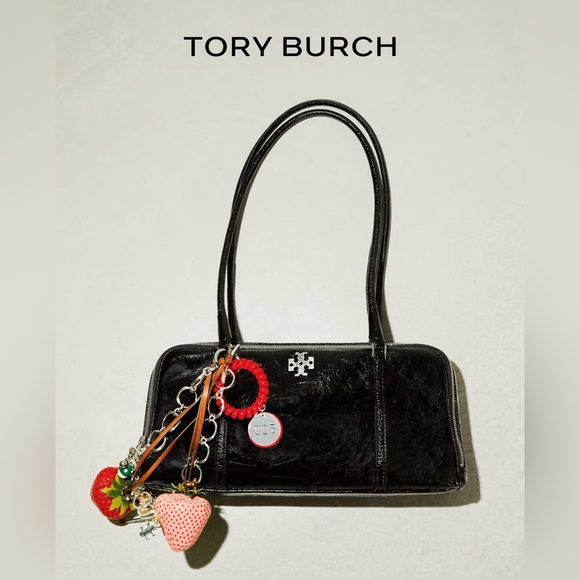 Tory Burch strawberry bag charm New Poppy $128 NEW with box 164955 - Picture 7 of 8